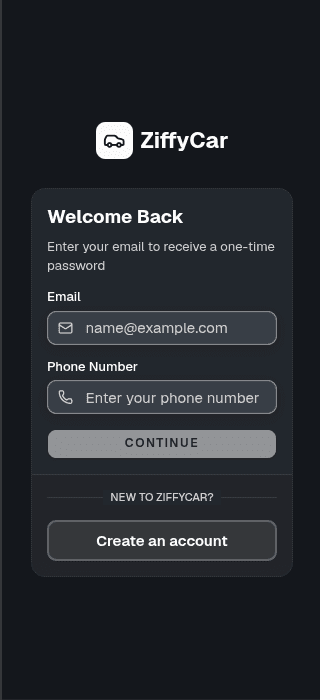 ZiffyCar App Screenshot
